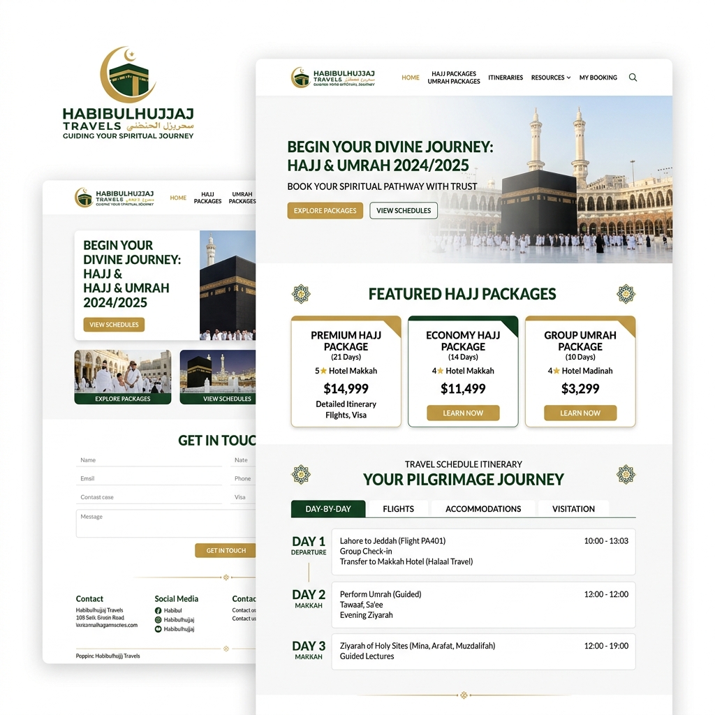 Habibulhujjaj Hajj & Umrah ERP System Mockup